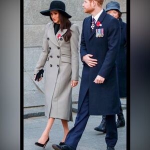 Smythe Pagoda Coat in Storm ASO Meghan Markle